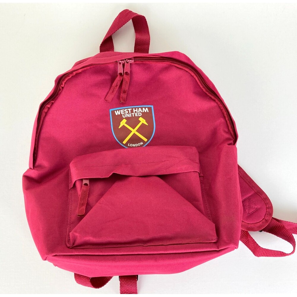West Ham United FC Backpack Medium Size 12"x15"x4.5" Pink Official Merchandise